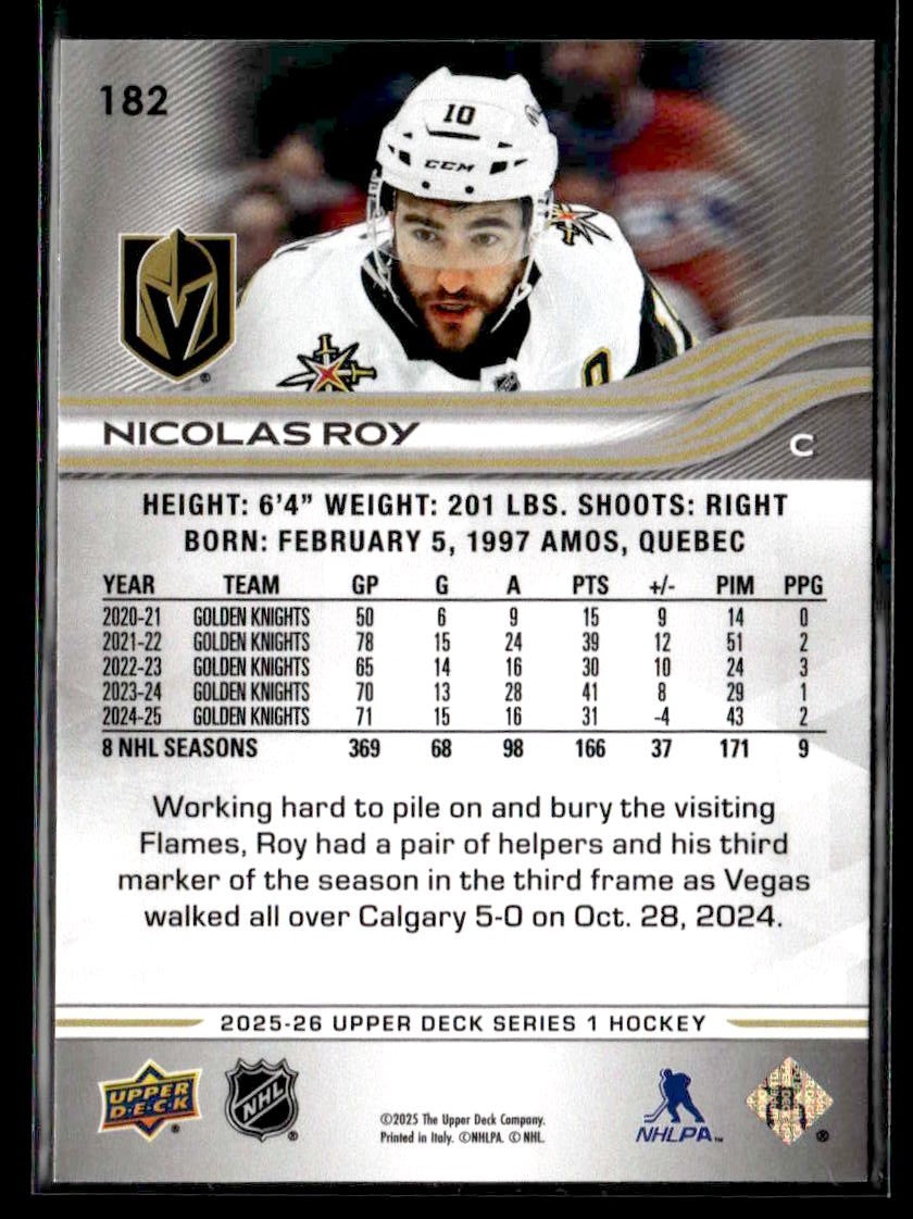 2025-26 Upper Deck #182 Nicolas Roy