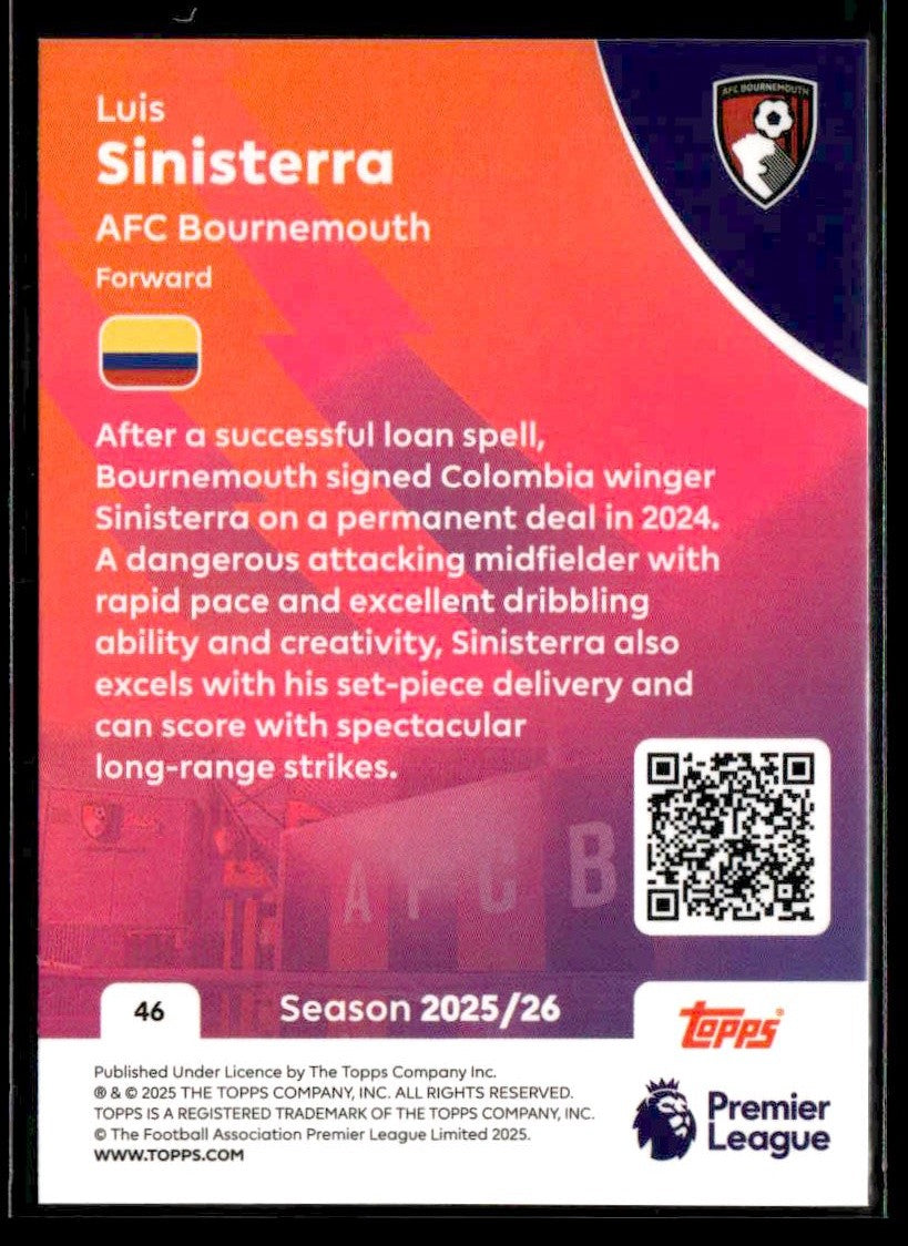 2025-26 Topps Premier League #46 Luis Sinisterra
