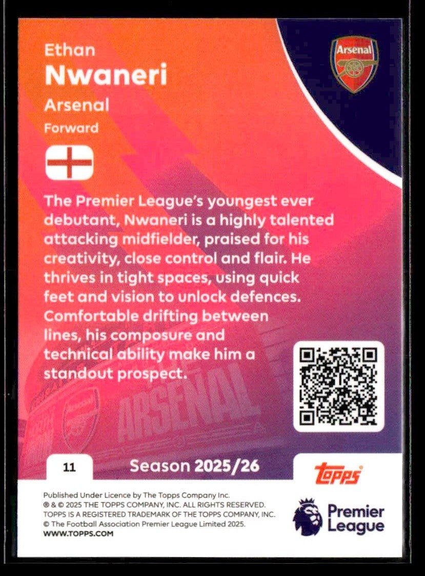 2025-26 Topps Premier League #11 Ethan Nwaneri