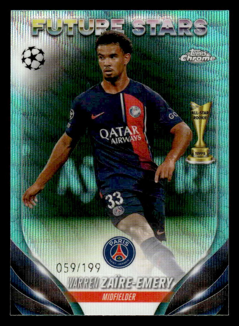 2023-24 Topps UEFA Club Competitions #159 Warren Zaïre-Emery Neon Green #/199