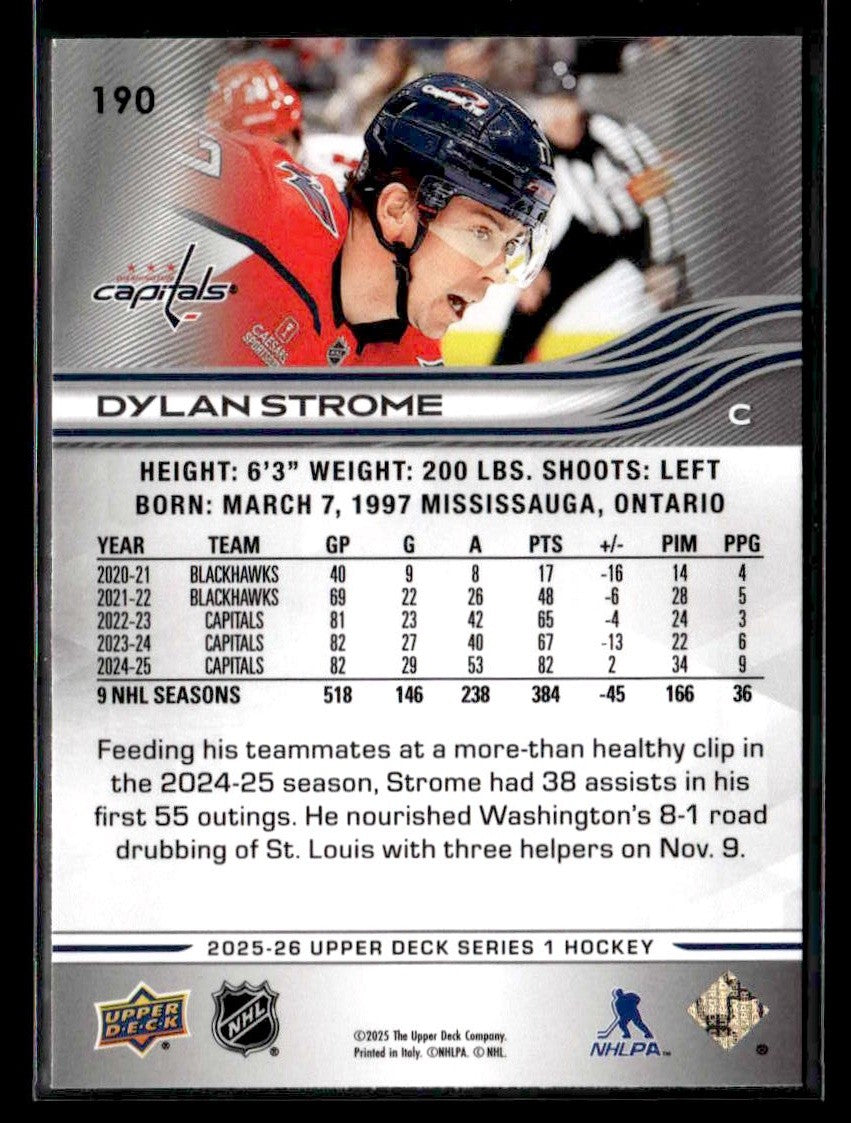 2025-26 Upper Deck #190 Dylan Strome
