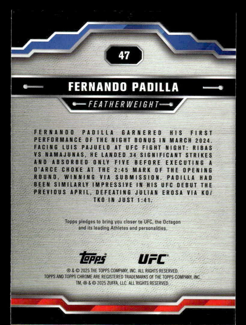 2025 Topps Chrome UFC #47 Fernando Padilla