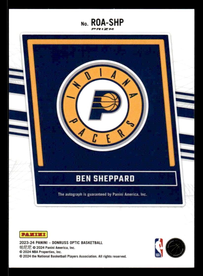 2023-24 Donruss Optic #ROA-SHP Ben Sheppard Rookie Optics Autographs Choice