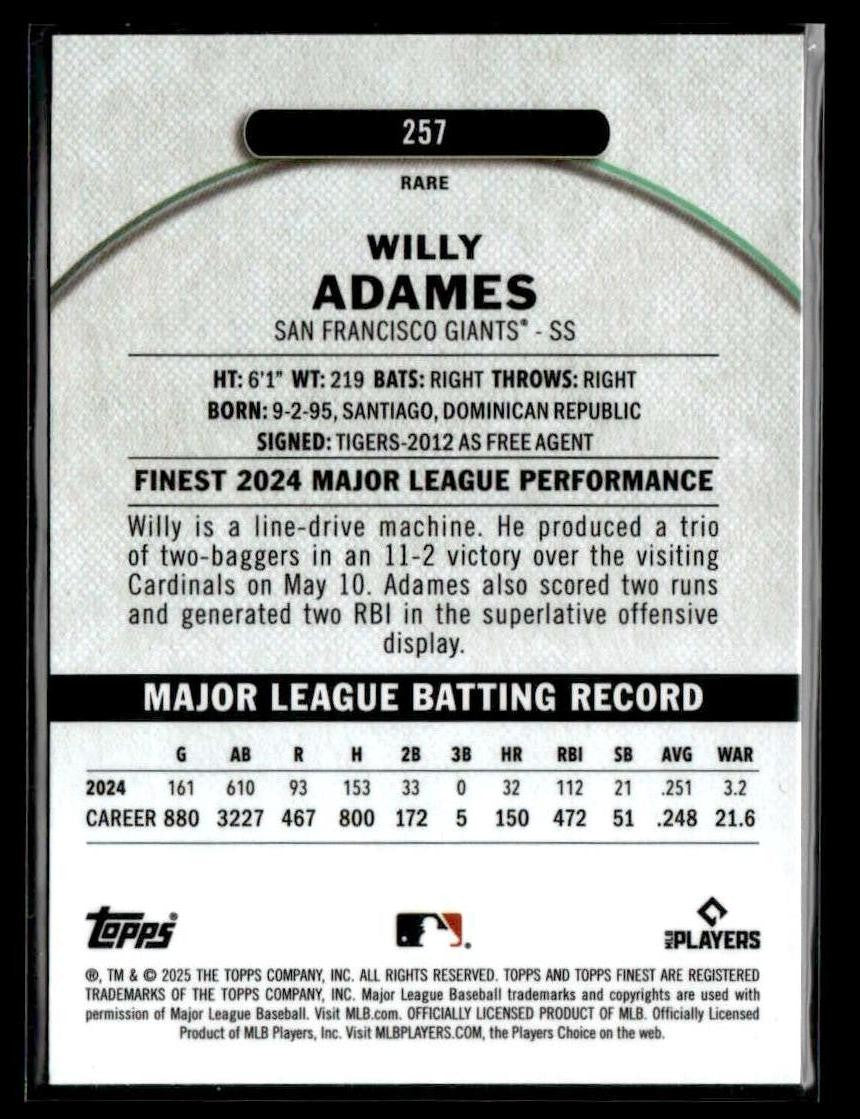 2025 Finest #257 Willy Adames Rare