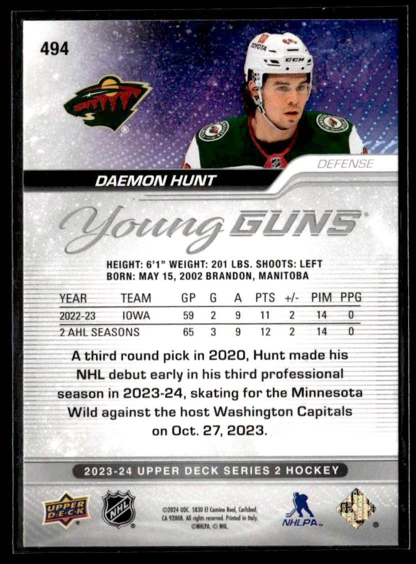 2023-24 Upper Deck #494 Daemon Hunt