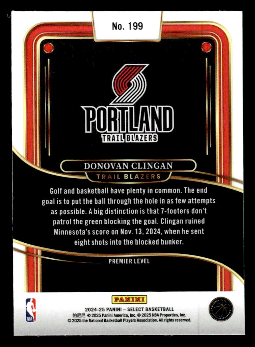 2024-25 Panini Select #199 Donovan Clingan