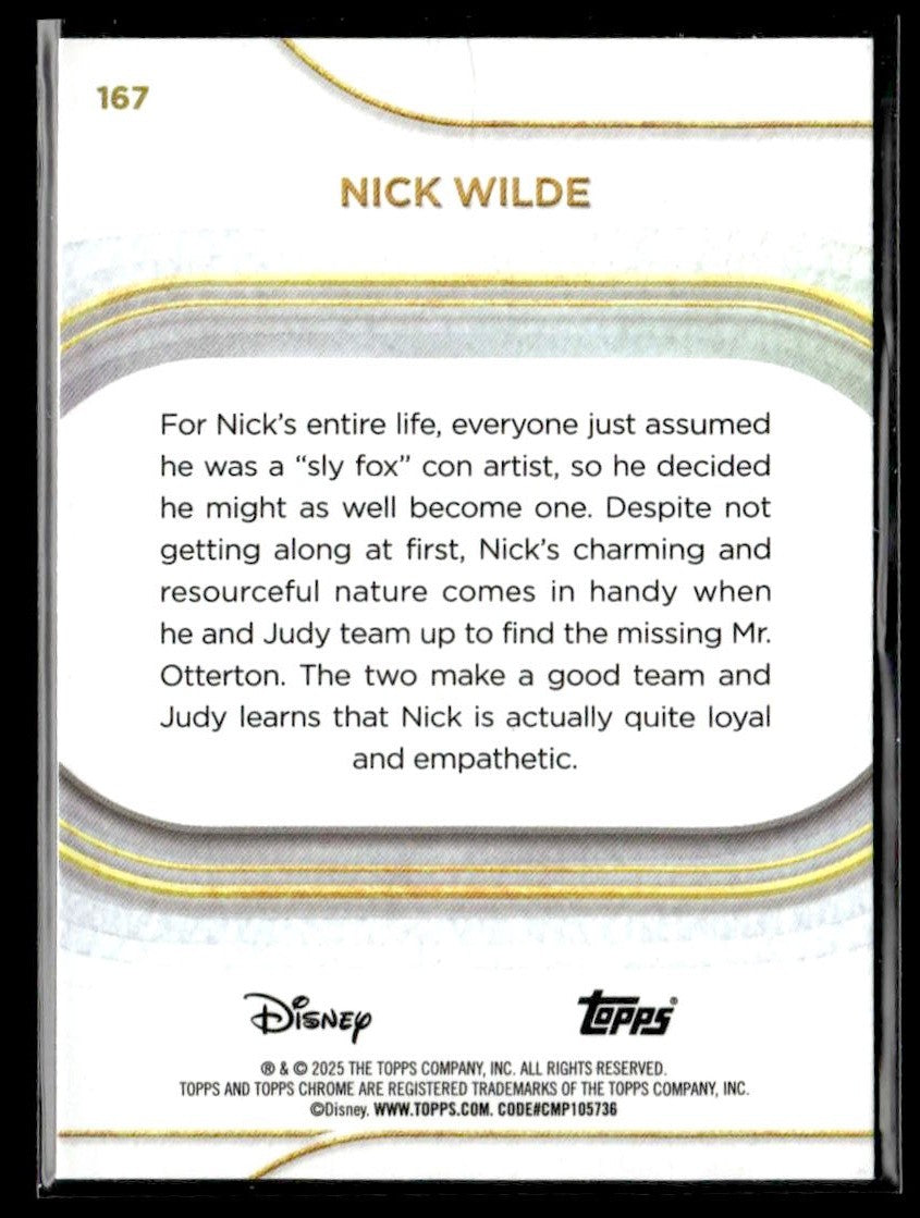 π Nick Wilde β 2025 Topps Chrome Disney Mini-Diamonds #167 π