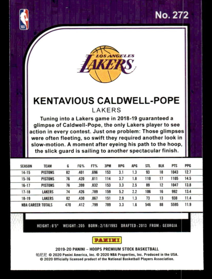 2019-20 Hoops Premium Stock #272 Kentavious Caldwell-Pope