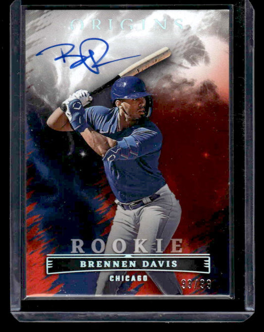 2023 Panini Chronicles #OPS-BD Brennen Davis Origins Rookie Signatures Red #/99
