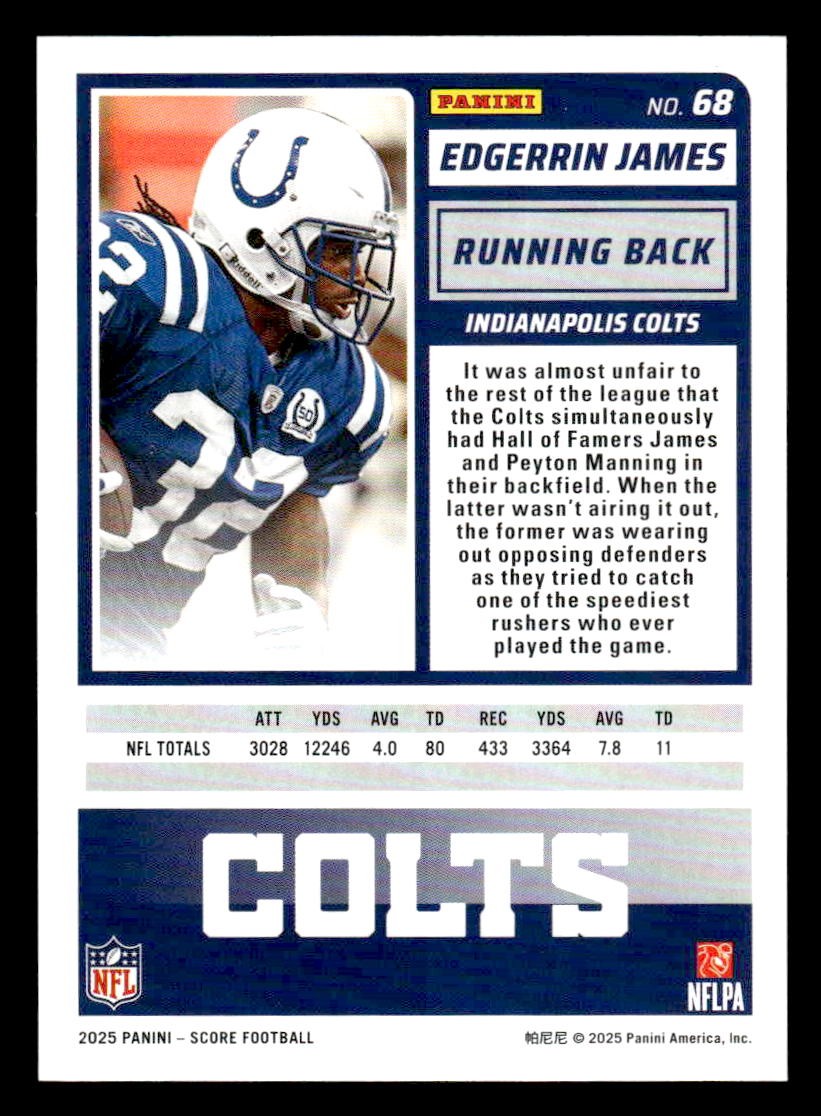 2025 Score-A-Treat #68 Edgerrin James