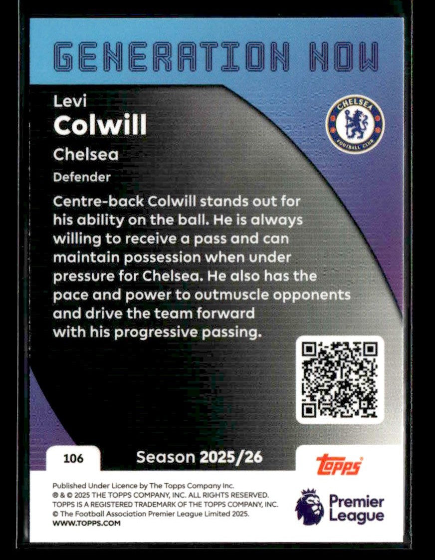 2025-26 Topps Premier League #106 Levi Colwill Rainbow Foil