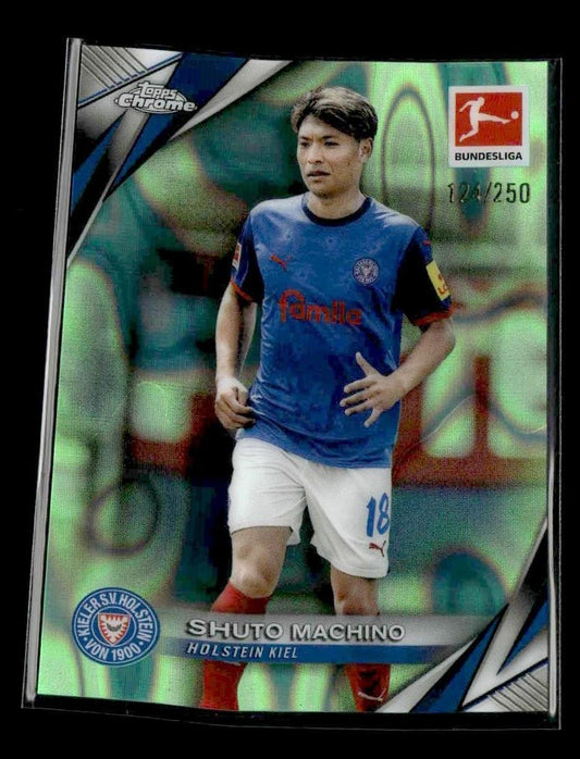 2025 Topps Chrome Bundesliga #56 Shuto Machino Neon Green Lava Refractor #/250