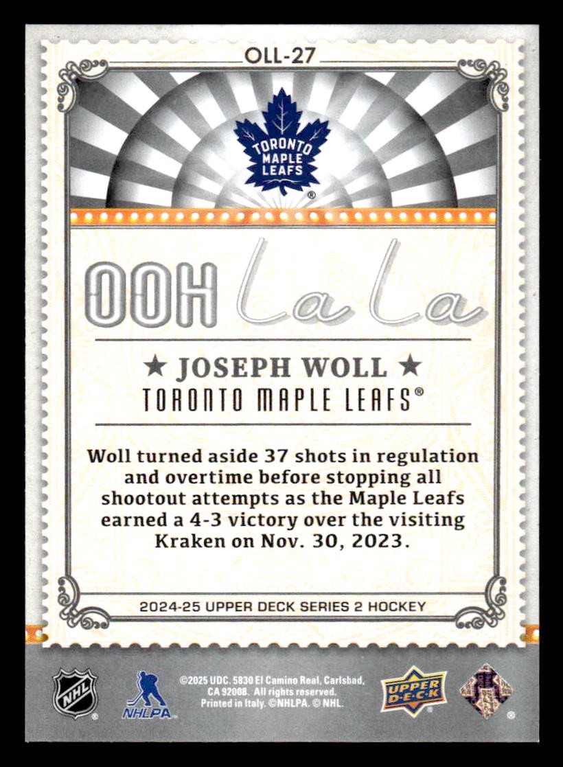 2024-25 Upper Deck #OLL-27 Joseph Woll Ooh La La