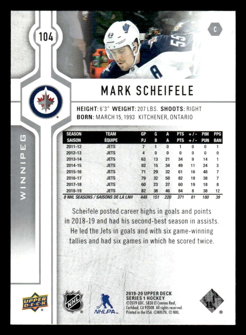 2019-20 Upper Deck #104 Mark Scheifele