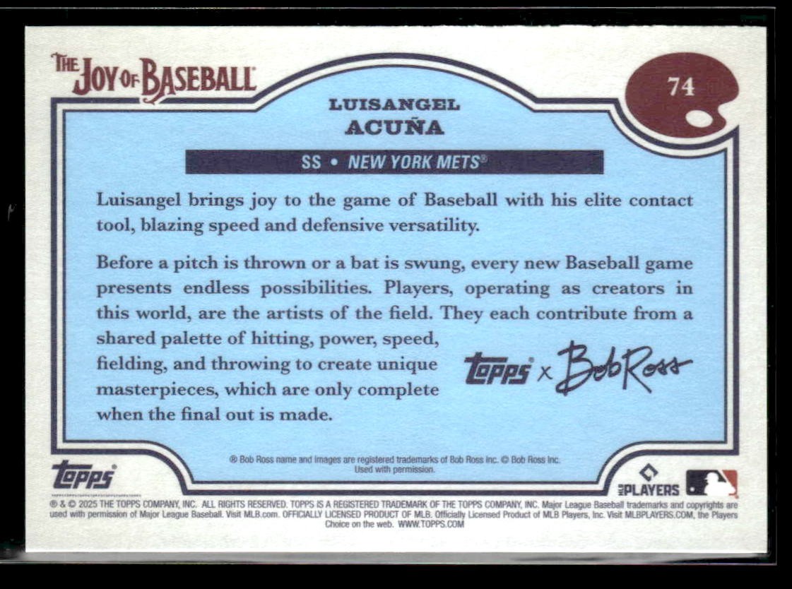 2025 Topps x Bob Ross: The Joy of Baseball #74 Luisangel Acuña
