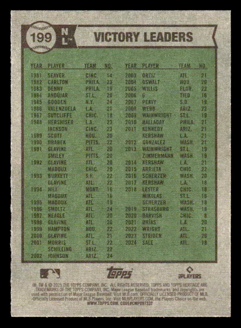 2025 Topps Heritage #199 Shota Imanaga / Zack Wheeler / Chris Sale