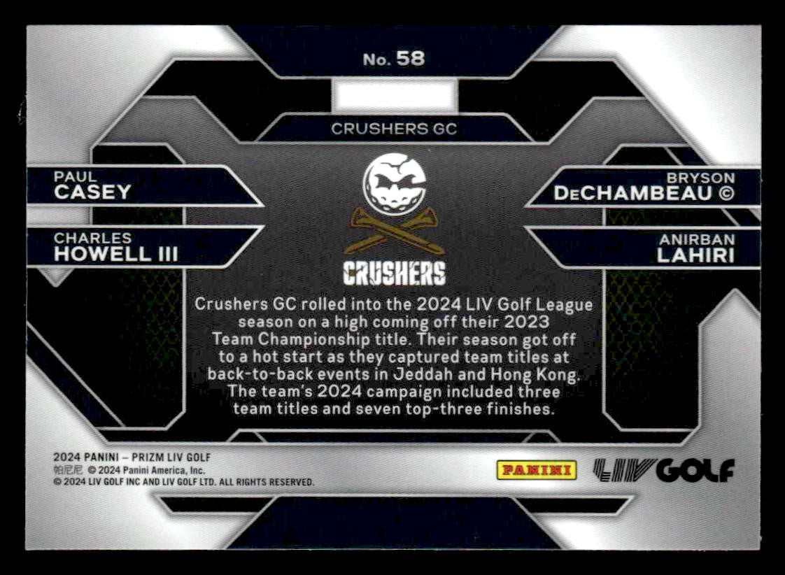 2024 Prizm LIV #58 Charles Howell/Anirban Lahiri/Paul Casey/Bryson DeChambeau