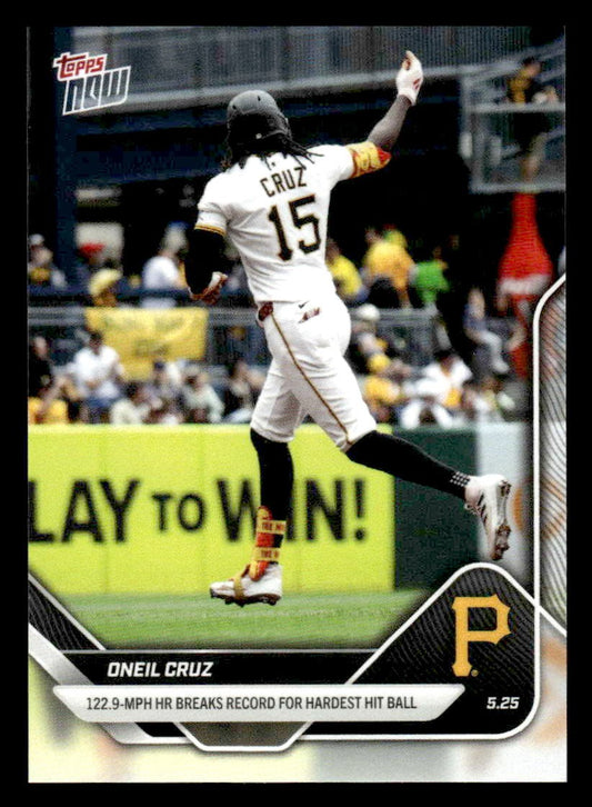 2025 Topps Now #212 Oneil Cruz 122.9 MPH HR Breaks Record
