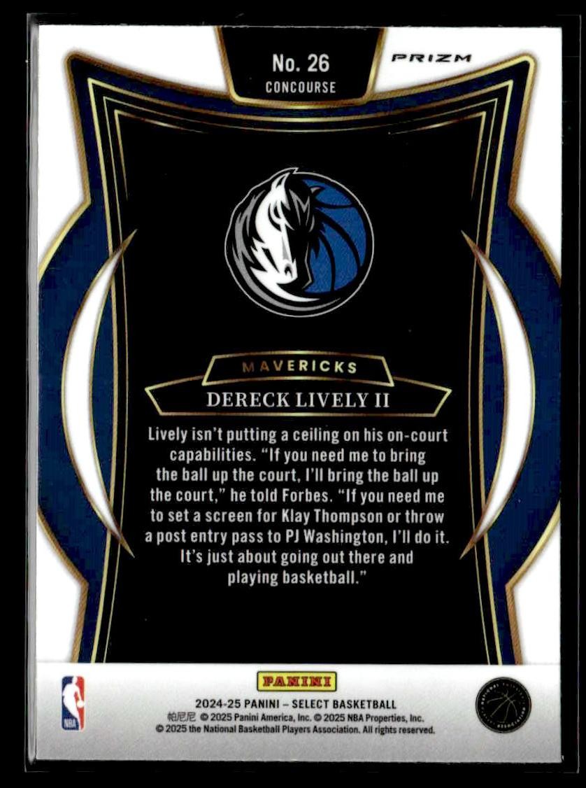 2024-25 Panini Select #26 Dereck Lively II Scope Prizm