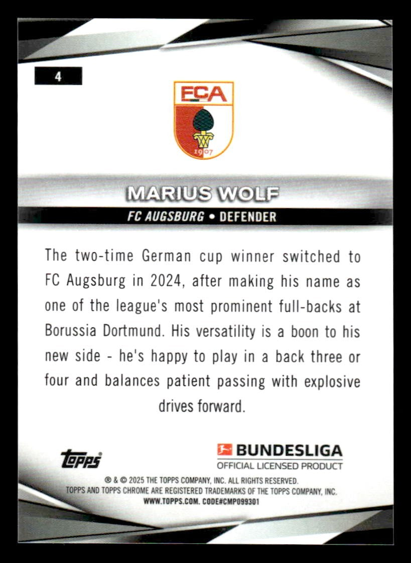 2025 Topps Chrome Bundesliga #4 Marius Wolf