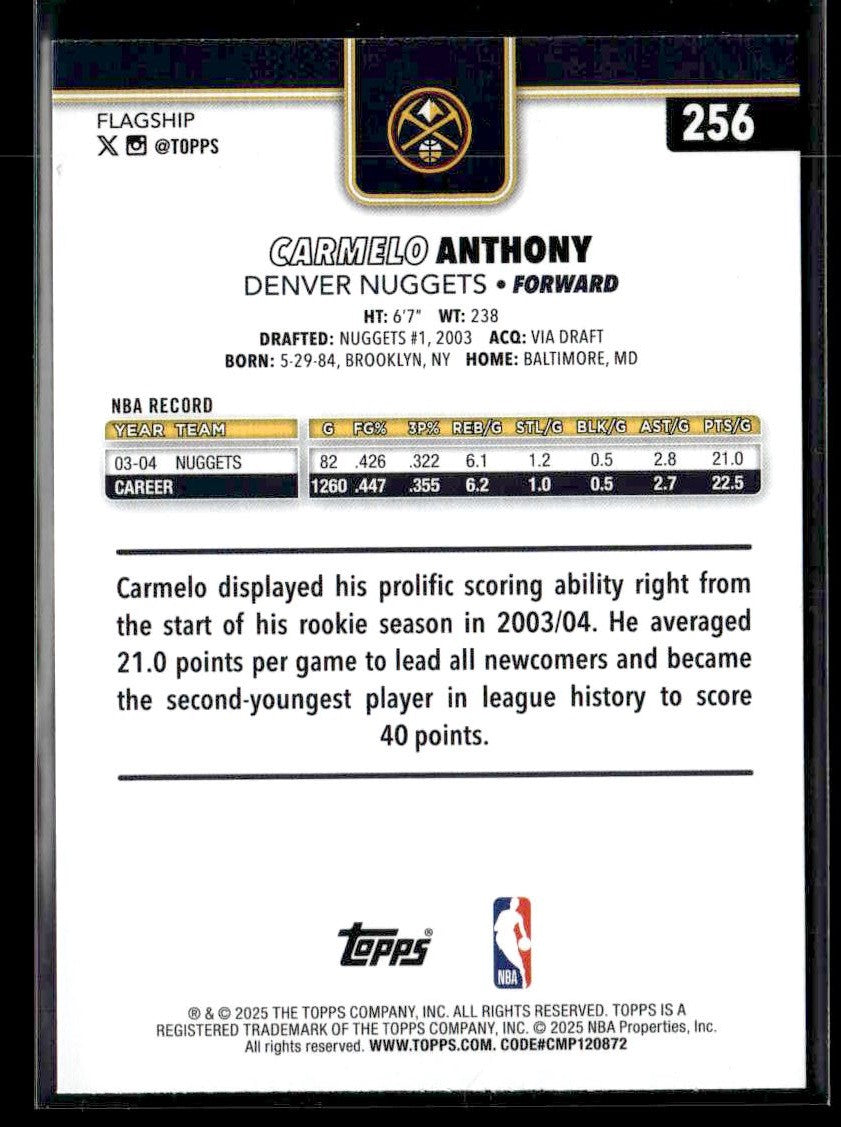 2025-26 Topps #256 Carmelo Anthony