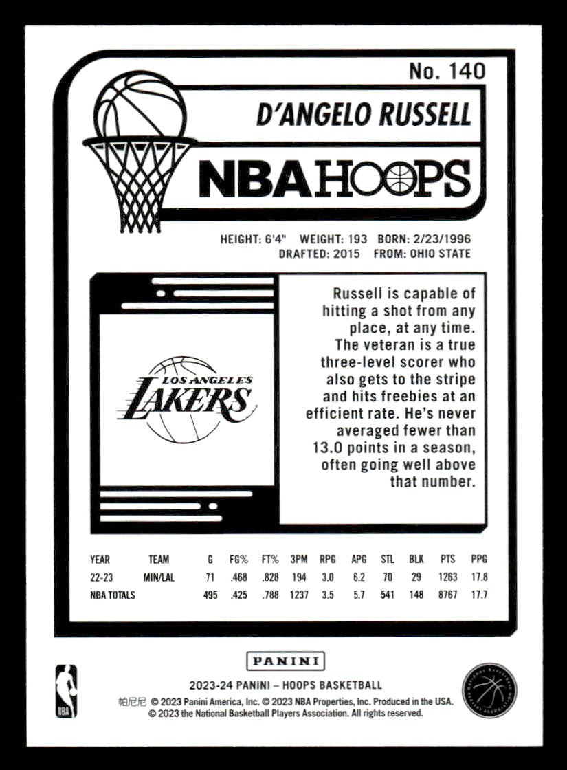 2023-24 Hoops Winter #140 D'Angelo Russell