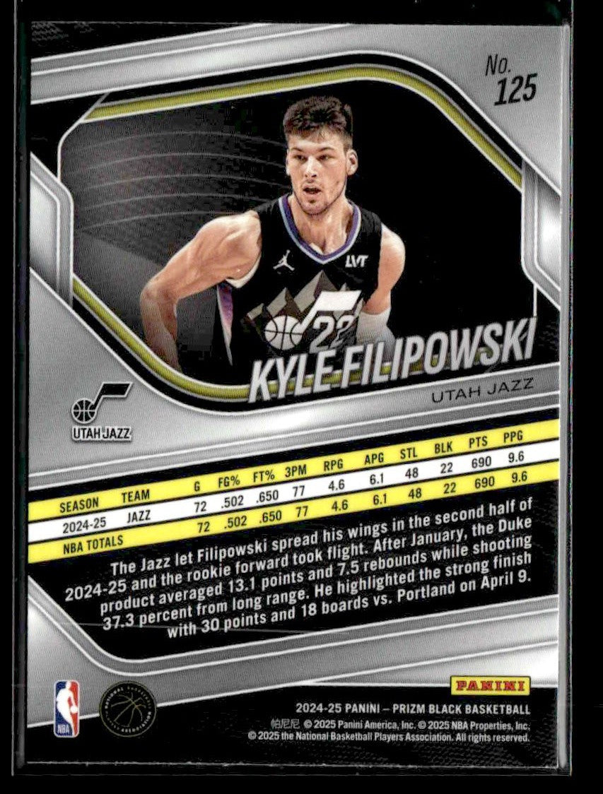 2024-25 Panini Prizm Black #125 Kyle Filipowski