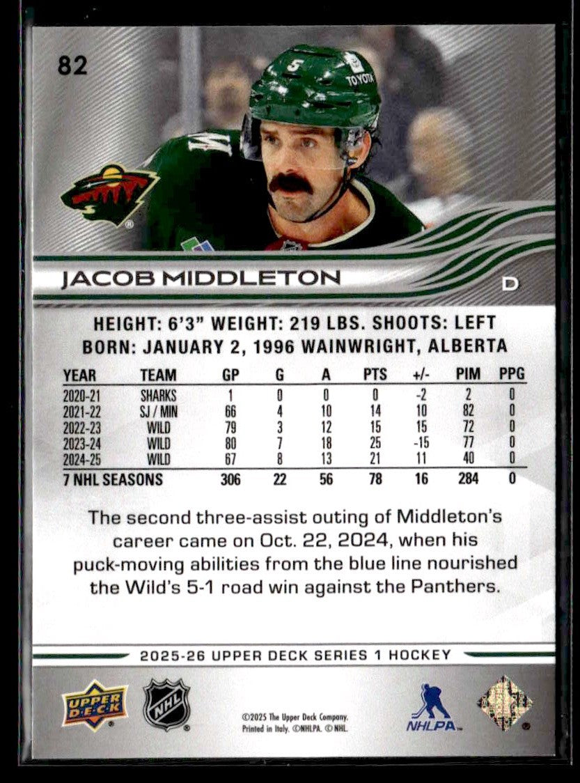 2025-26 Upper Deck #82 Jacob Middleton