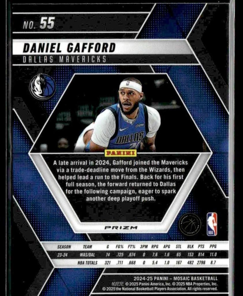 2024-25 Panini Mosaic #55 Daniel Gafford Red Mosaic