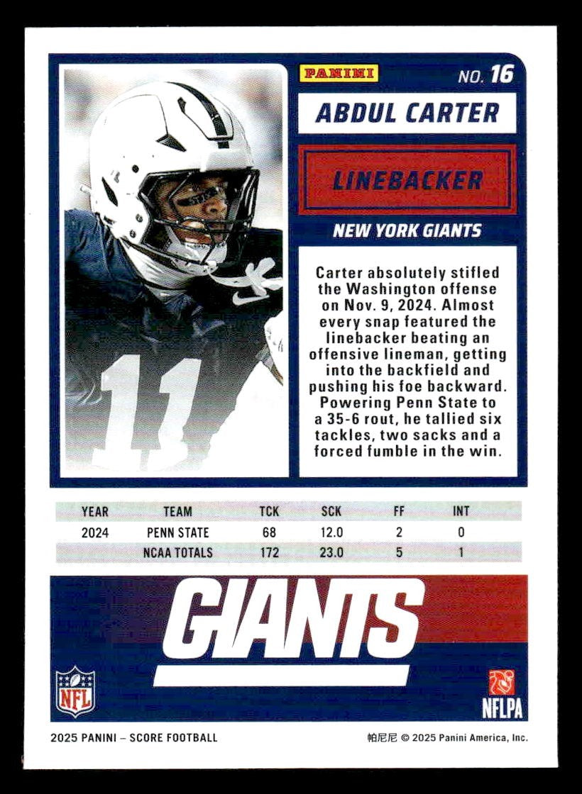 2025 Score-A-Treat #16 Abdul Carter