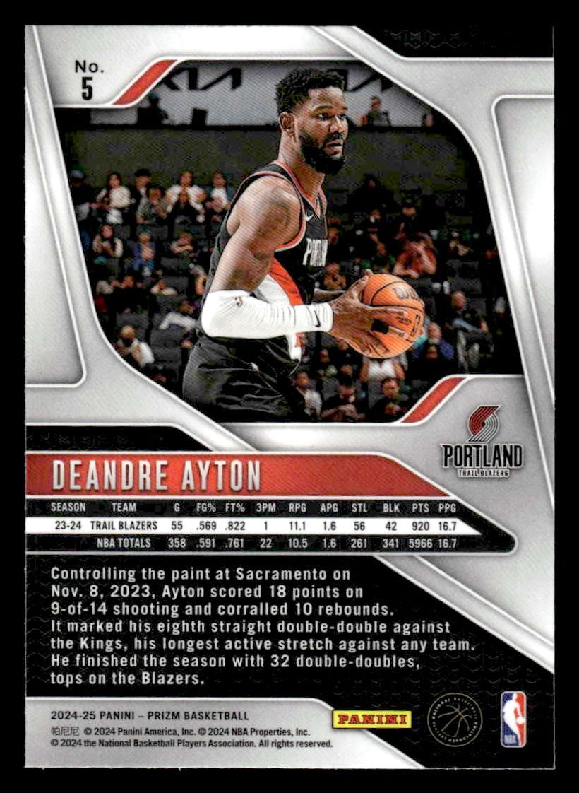 2024-25 Panini Prizm #5 Deandre Ayton