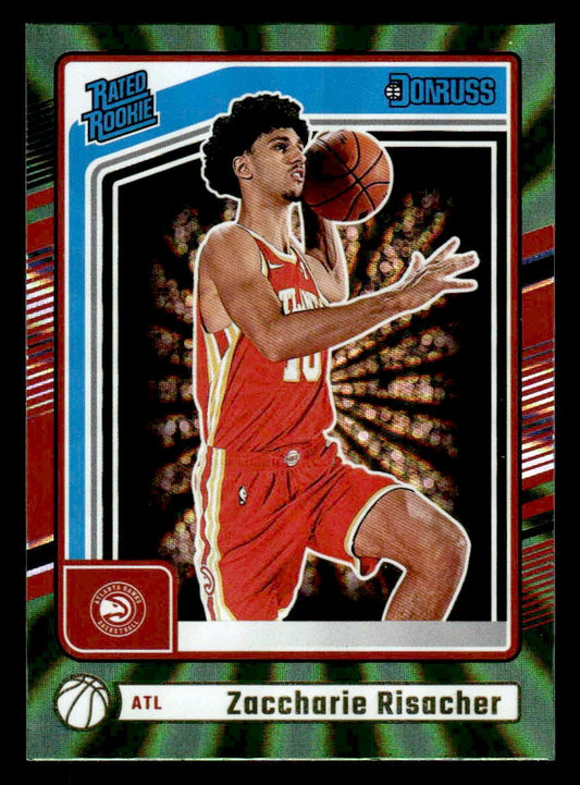 2024-25 Donruss #219 Zaccharie Risacher Holo Green Laser