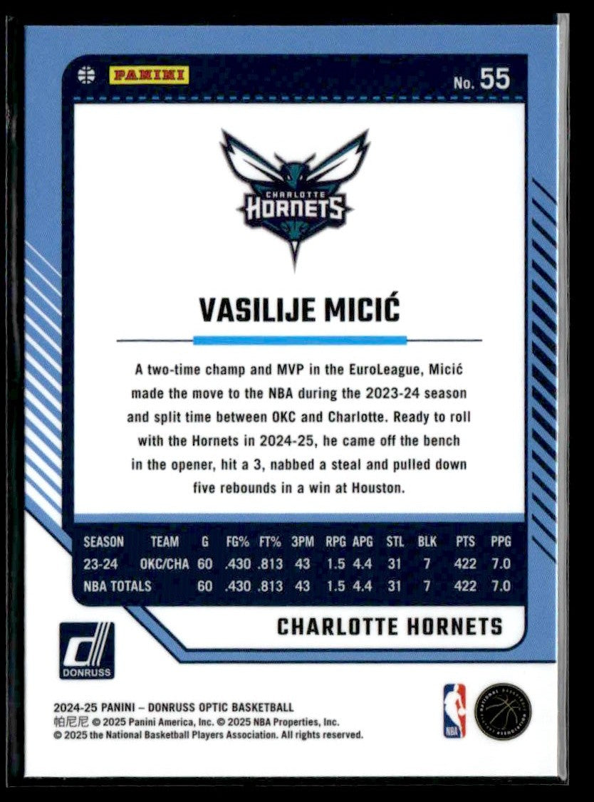 2024-25 Donruss Optic #55 Vasilije Micic