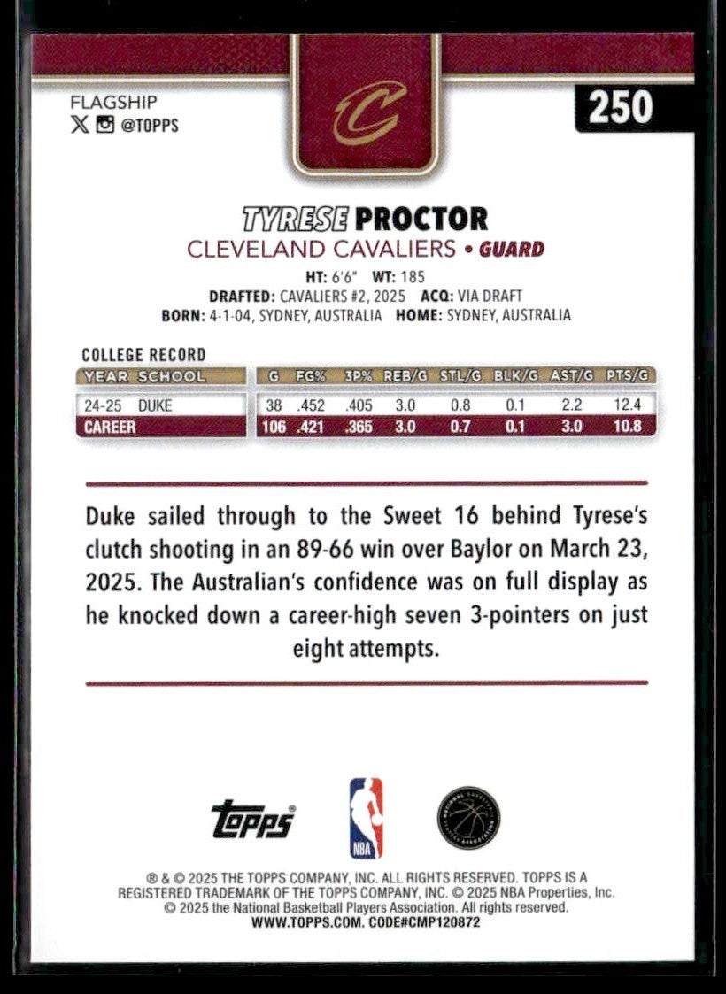 2025-26 Topps #250 Tyrese Proctor
