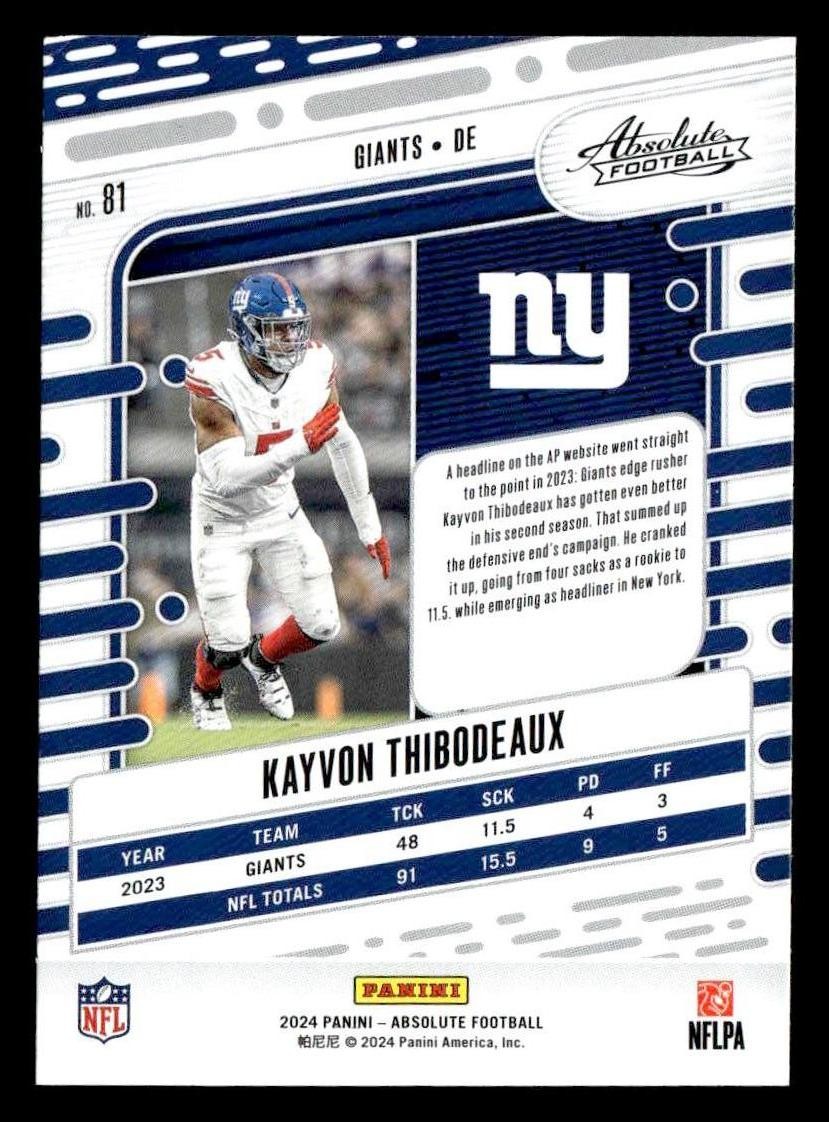 2024 Panini Absolute #81 Kayvon Thibodeaux Retail