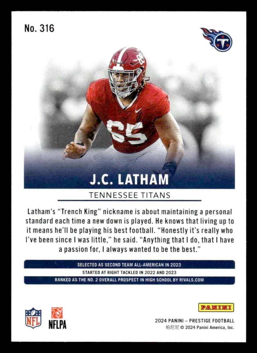 2024 Panini Prestige #316 JC Latham Hyper Xtra Points