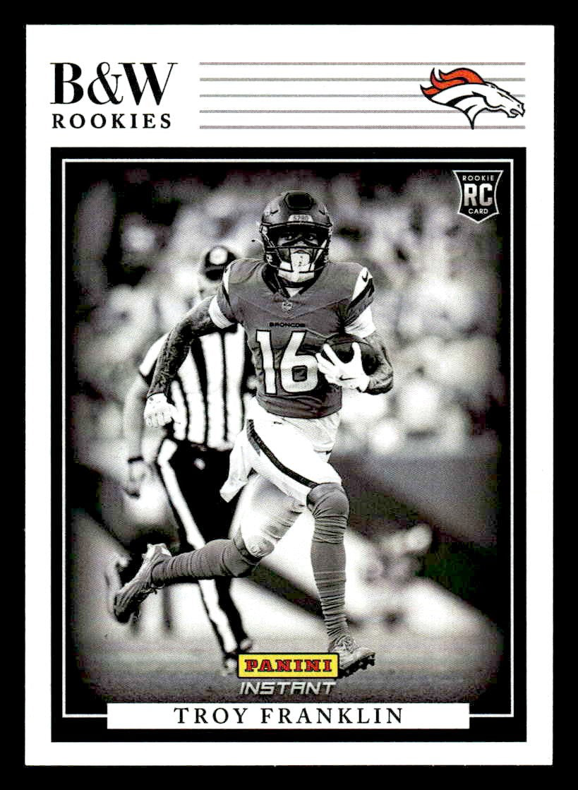 2024 Panini Instant NFL Black & White Rookies #BWR-29 Troy Franklin