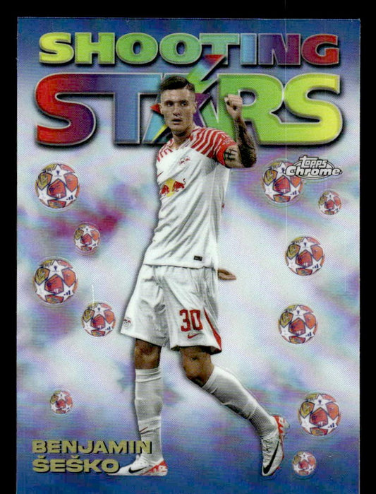 2023-24 Topps Chrome UEFA Club Comps #98-9 Benjamin Šeško 1998 Shooting Stars