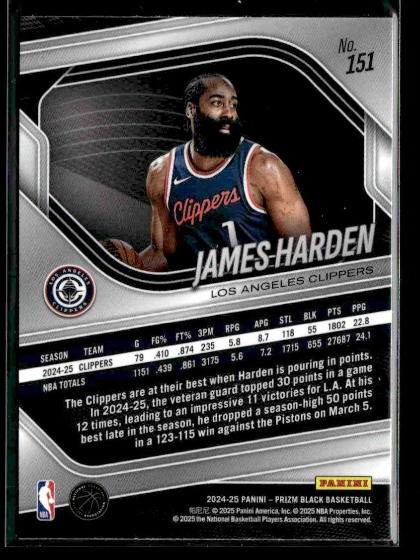 2024-25 Panini Prizm Black #151 James Harden