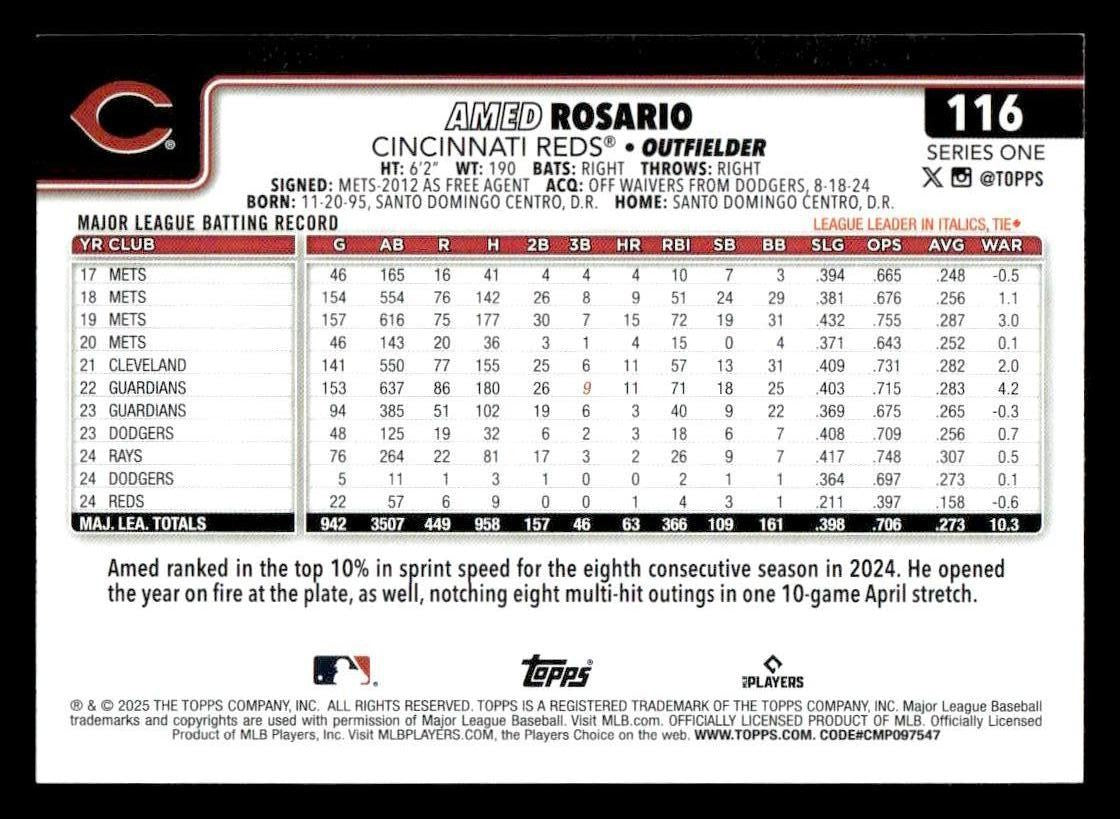 2025 Topps #116 Amed Rosario