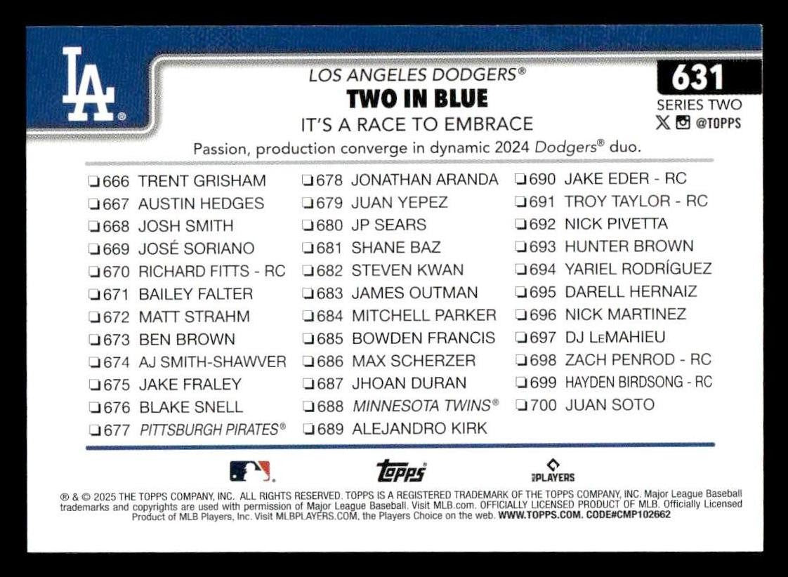 2025 Topps #631 Two in Blue