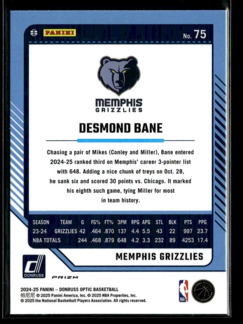 2024-25 Donruss Optic #75 Desmond Bane Holo
