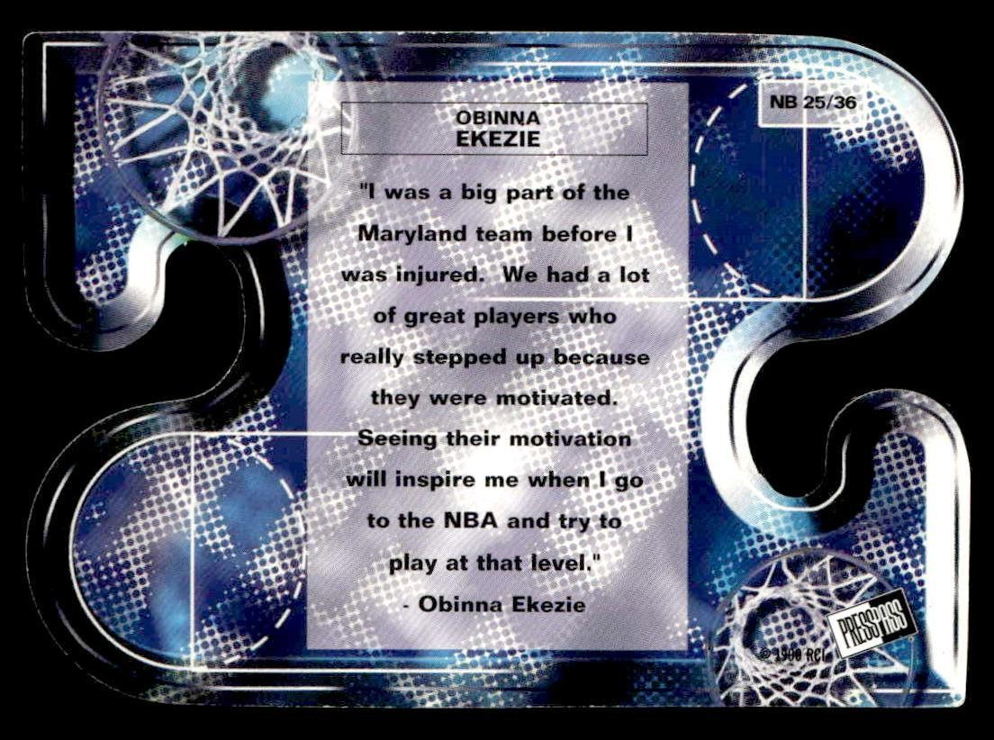 1999 Press Pass #NB25 Obinna Ekezie Net Burners