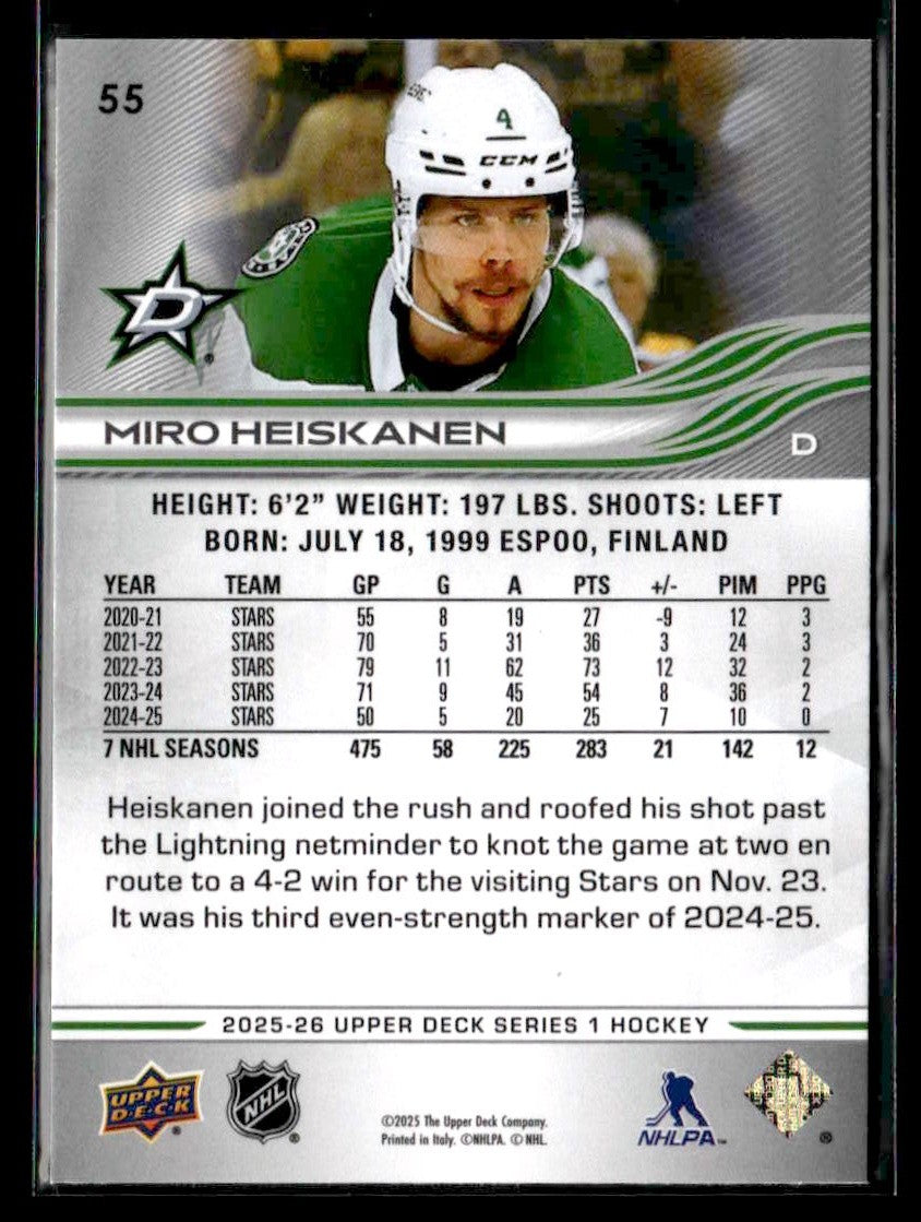 2025-26 Upper Deck #55 Miro Heiskanen