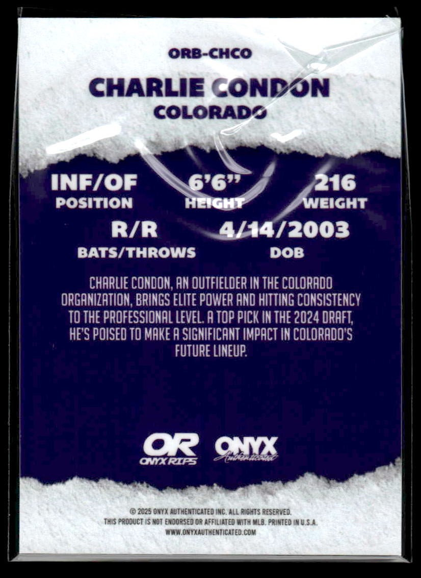 2025 Onyx Rips #ORB-CHCO Charlie Condon Refractor