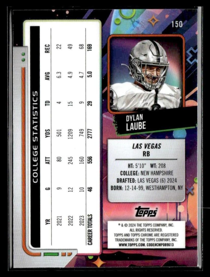 2024 Topps Chrome Cosmic #150 Dylan Laube Purple Nebula Refractors #/150