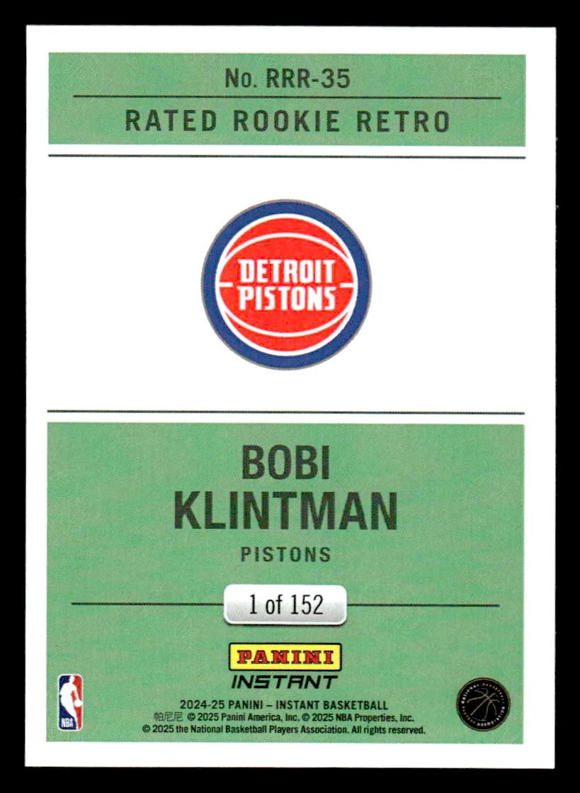 2024-25 Panini Instant #RRR-35 Bobi Klintman Rated Rookie Retro #/152