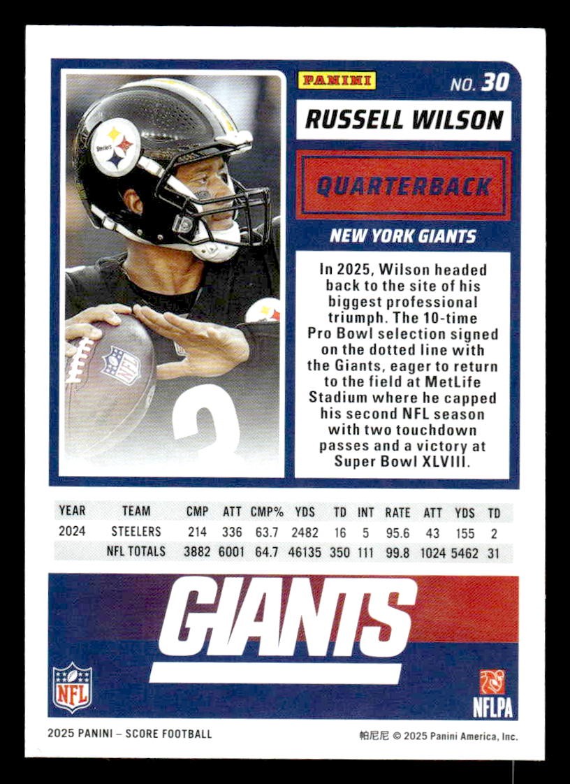 2025 Score #30 Russell Wilson