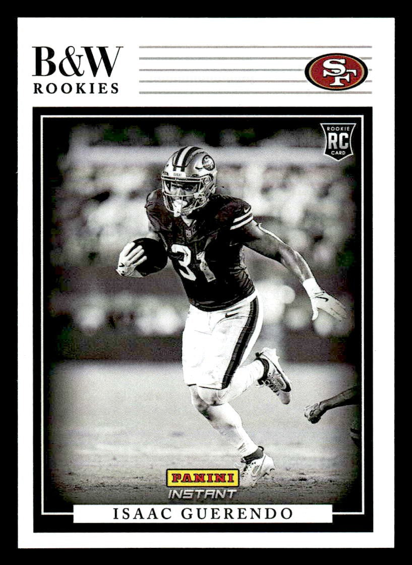 2024 Panini Instant NFL Black & White Rookies #BWR-13 Isaac Guerendo
