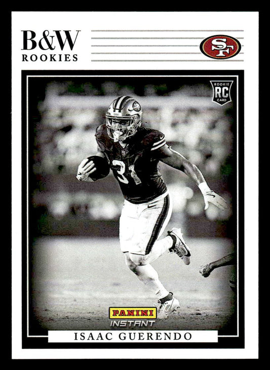 2024 Panini Instant NFL Black & White Rookies #BWR-13 Isaac Guerendo
